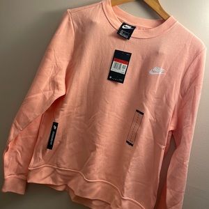 Nike Sweater, Standard Fit, Size L, Coral Color